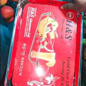 1 Pcs 14*9 Inch Tempered Glass Oven Proof Rectangular Serving Dish-H&S